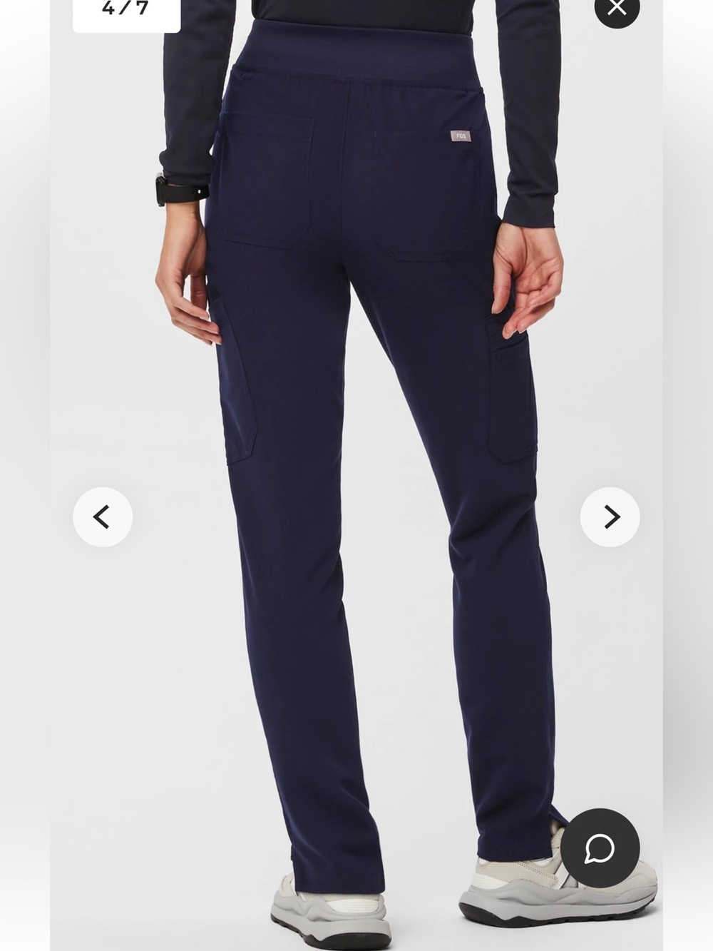 Figs Yola High-Rise Slim Scrub Pant Navy Blue Sz M Tall - Picture 3 of 14